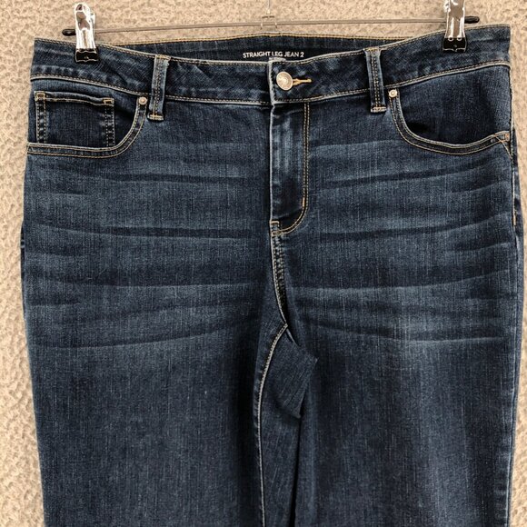 Chicos Jeans Womens 2 US 12 Blue Mid Rise Straight Leg Medium Wash Denim Stretch - Picture 2 of 12